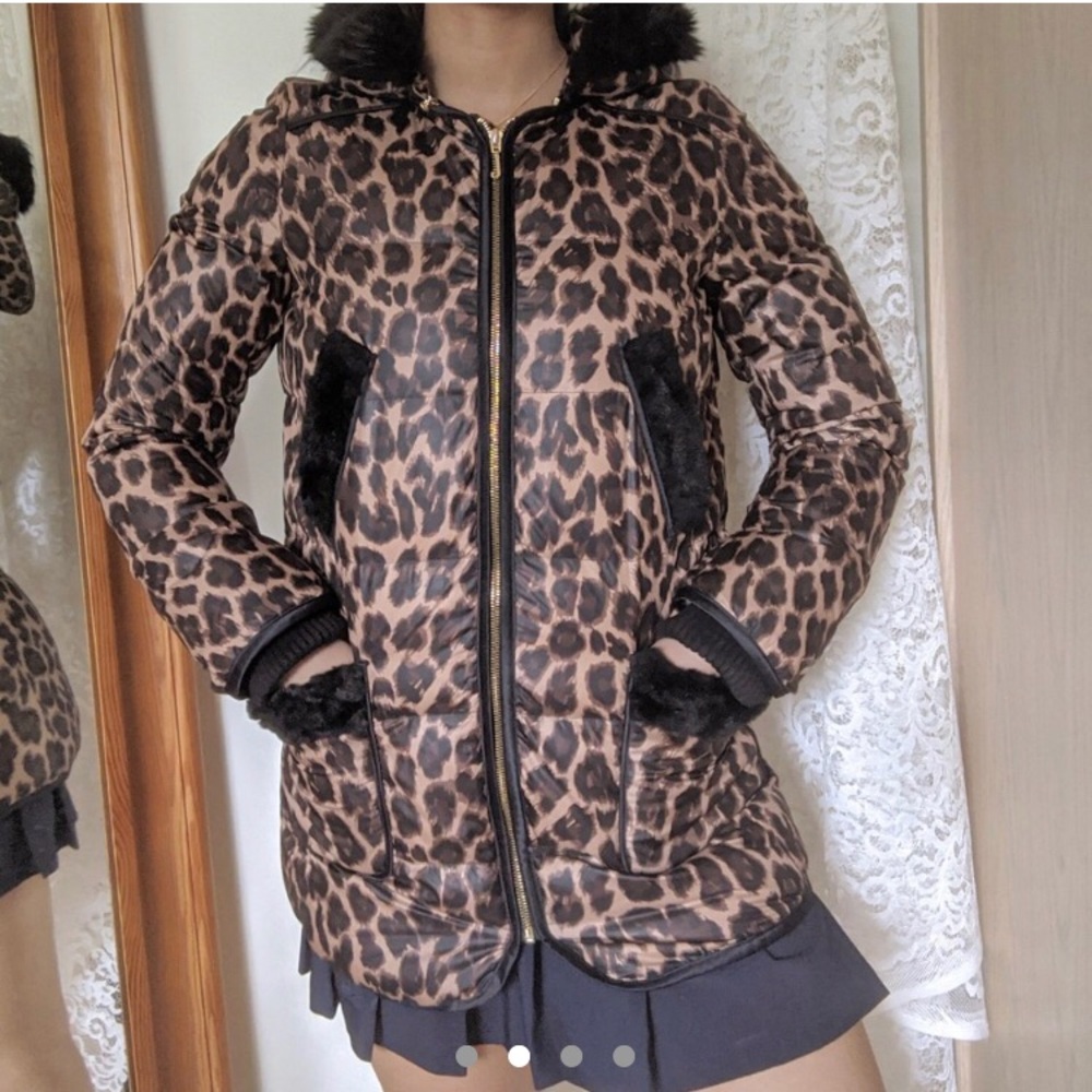 Leopard Print puffer coat